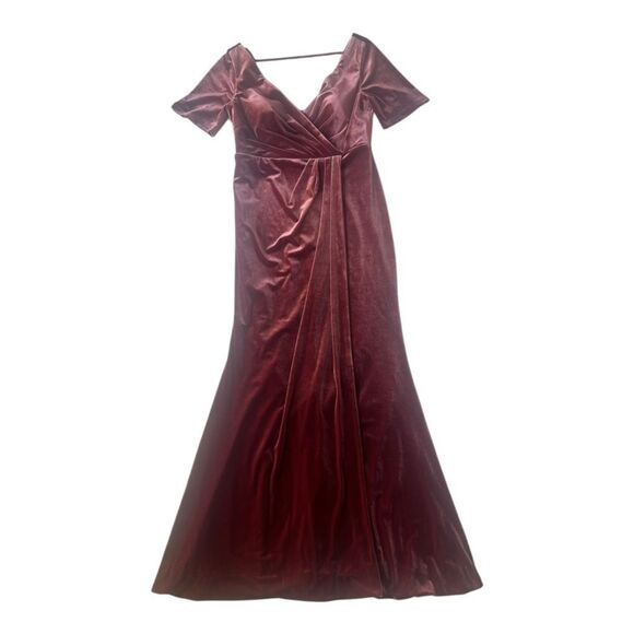 Revelry Women's Burnt Orange Elegant Velvet Evening Gown sz 8 - Picture 8 of 13